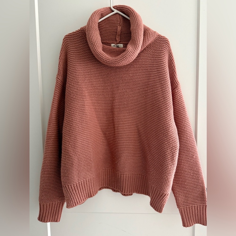 In Bloom Dusty Rose Cowl Neck Sweater